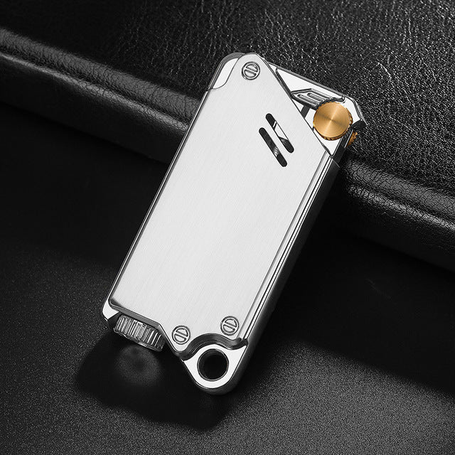 Metal Windproof Lighter – Blue Flame, Butane, 3 Colors