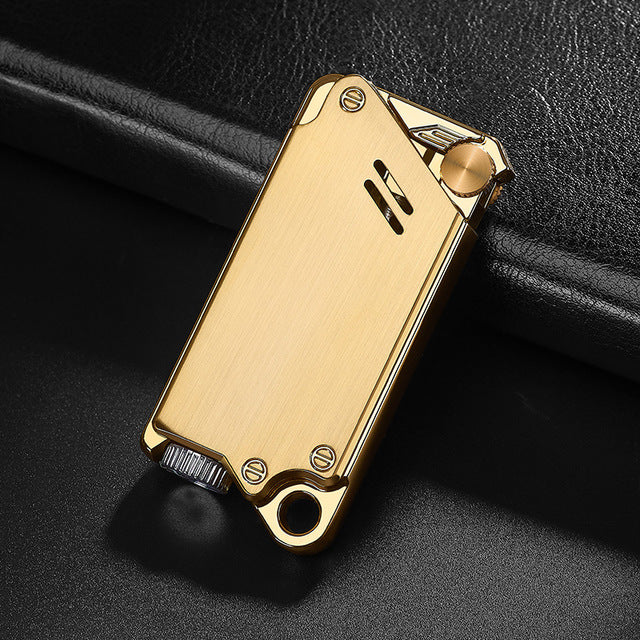 Metal Windproof Lighter – Blue Flame, Butane, 3 Colors