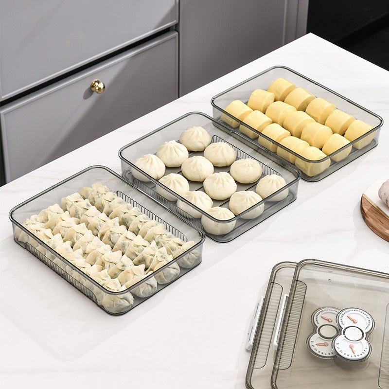 Freezer-Safe Dumpling Storage Box – Airtight PET Food Container
