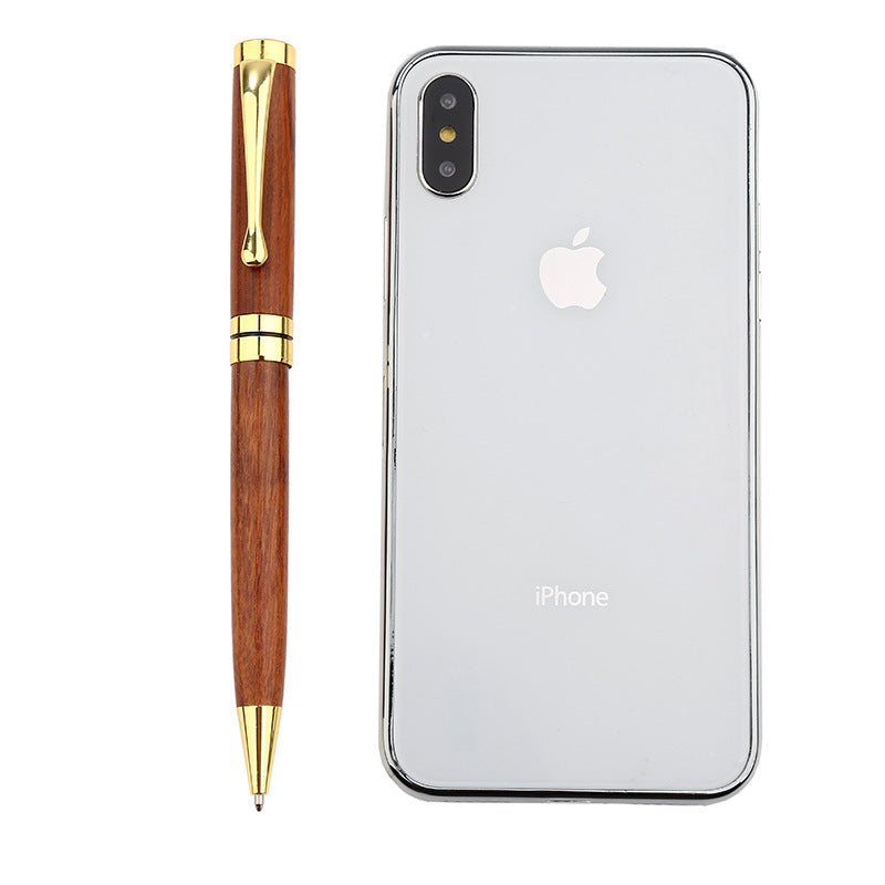 Metal & Rosewood Ballpoint Pen – Silver & Gold