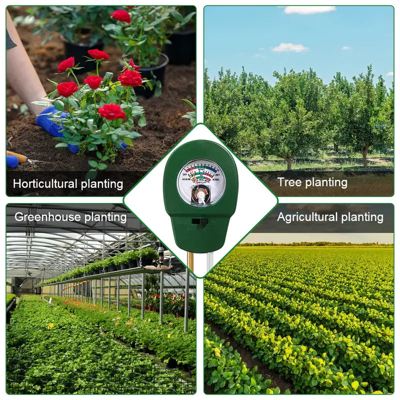 3-in-1 Soil Meter – Moisture, pH & Fertility Tester