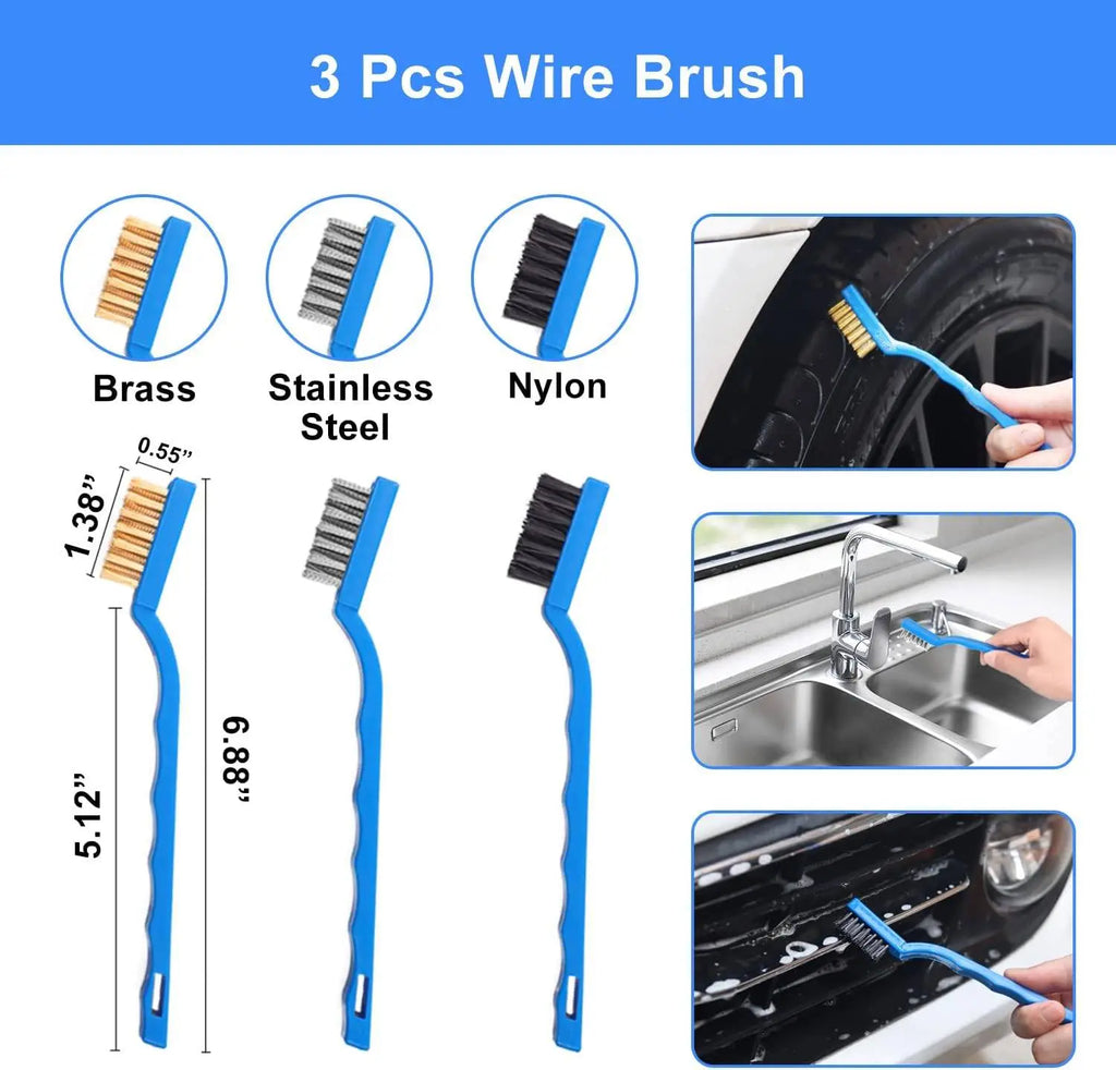 26-Piece Car Detailing Brush Set with Drill