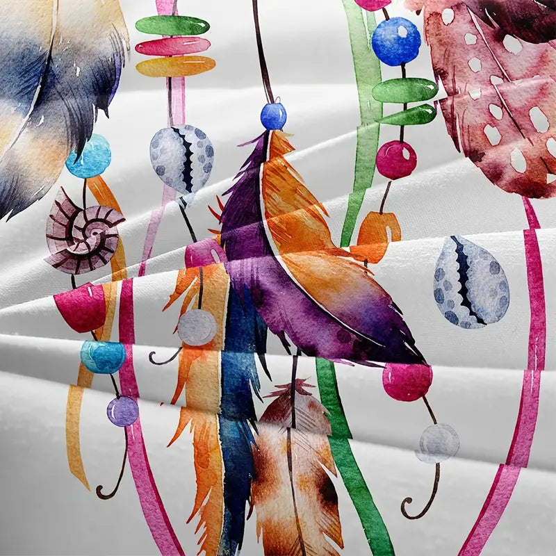 Dreamcatcher Watercolor Feather Duvet Cover Set – 3pcs