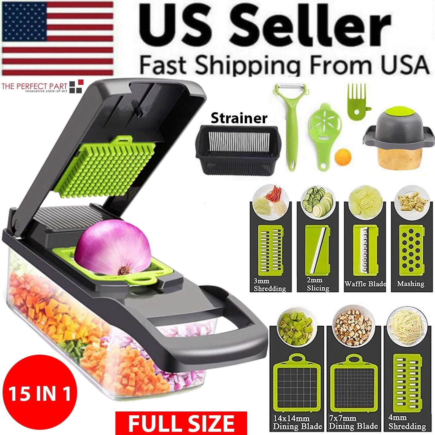 14-in-1 Vegetable Chopper – Stainless Steel Slicer Set