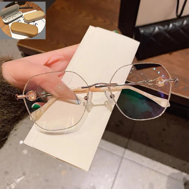 Frameless Blue Light Glasses for Women – Gold & Silver