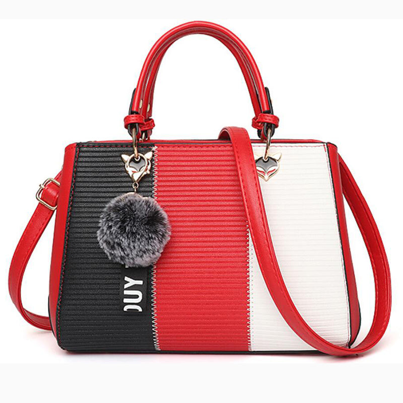 Chic Striped Multi-Way Handbag