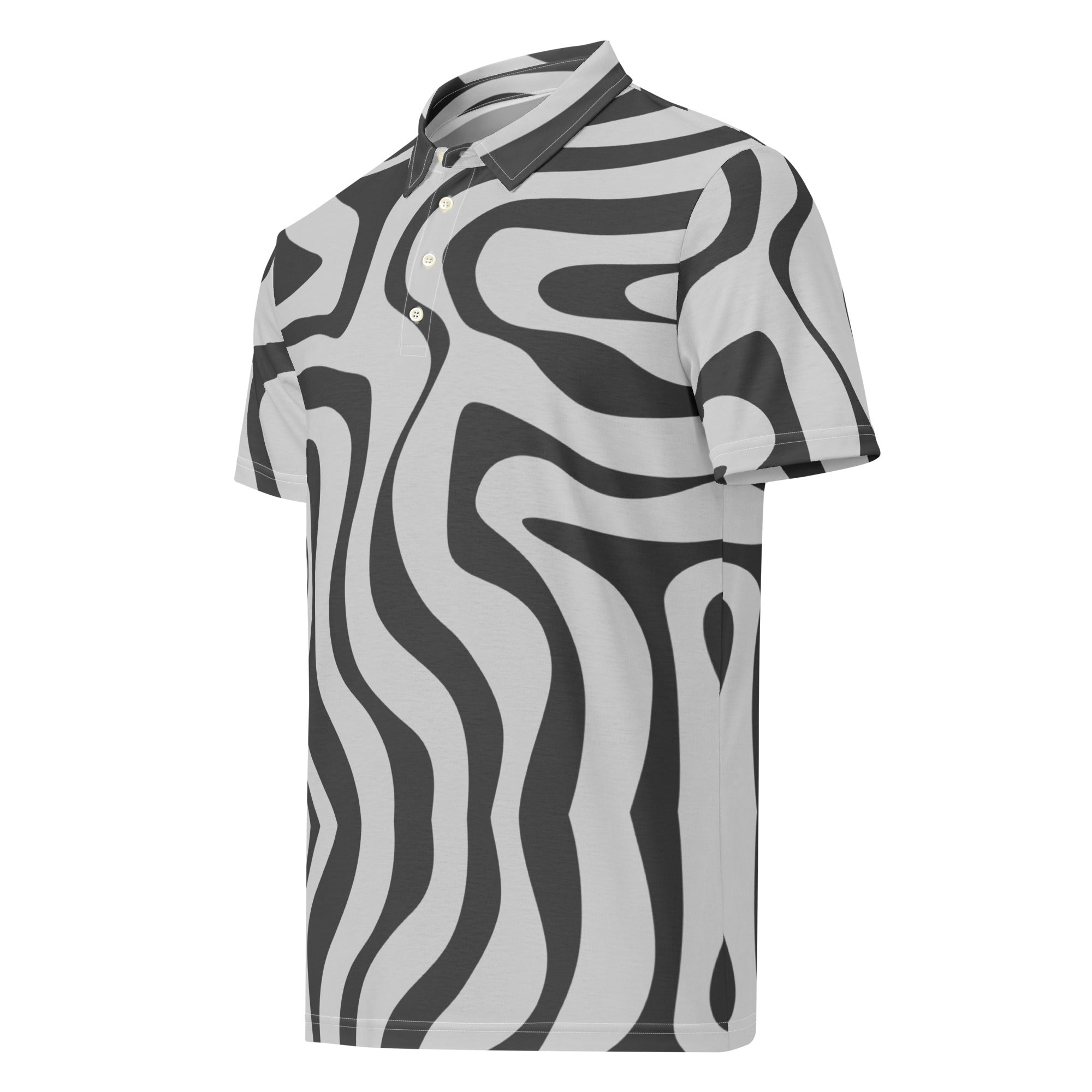 Men's Slim Fit Golf Polo – Anemone Pattern