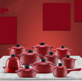 Red Ceramic Stock Pot with Lid – Gas Stove Safe