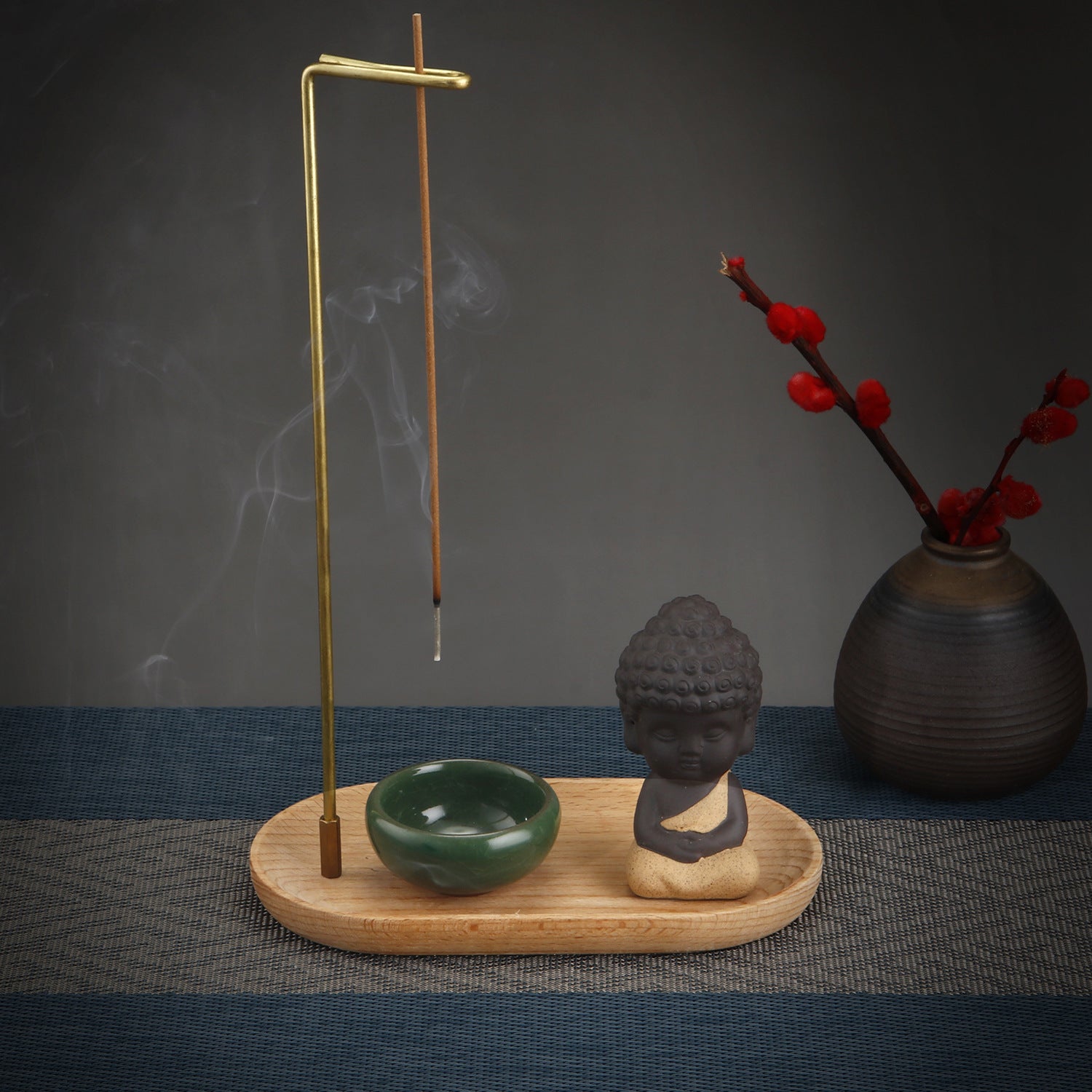 Ceramic Incense Holder Set – 3-Piece, Zen Style