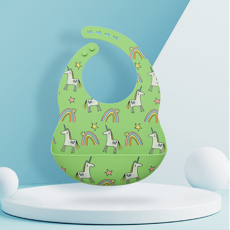 Silicone Baby Feeding Bib – Waterproof with Pocket