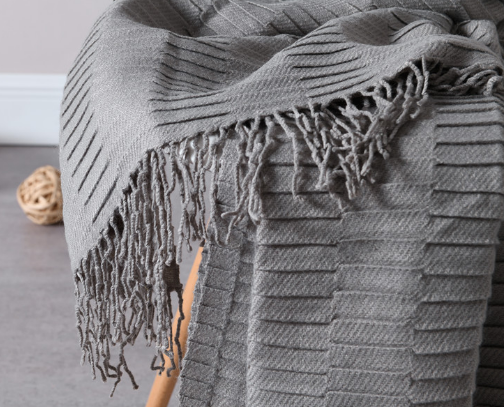 Elegant Fringed Throw Blanket