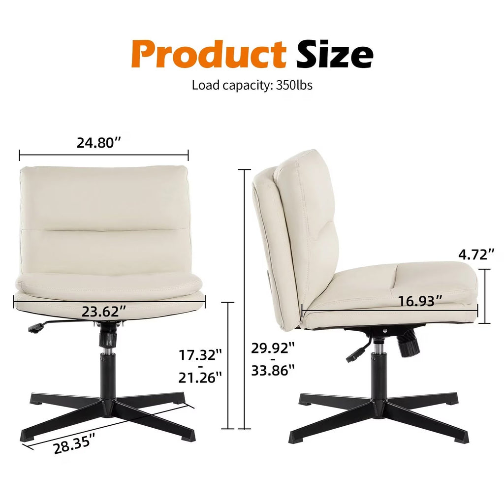 Product Name: PU Leather Armless Desk Chair No Wheels, Home