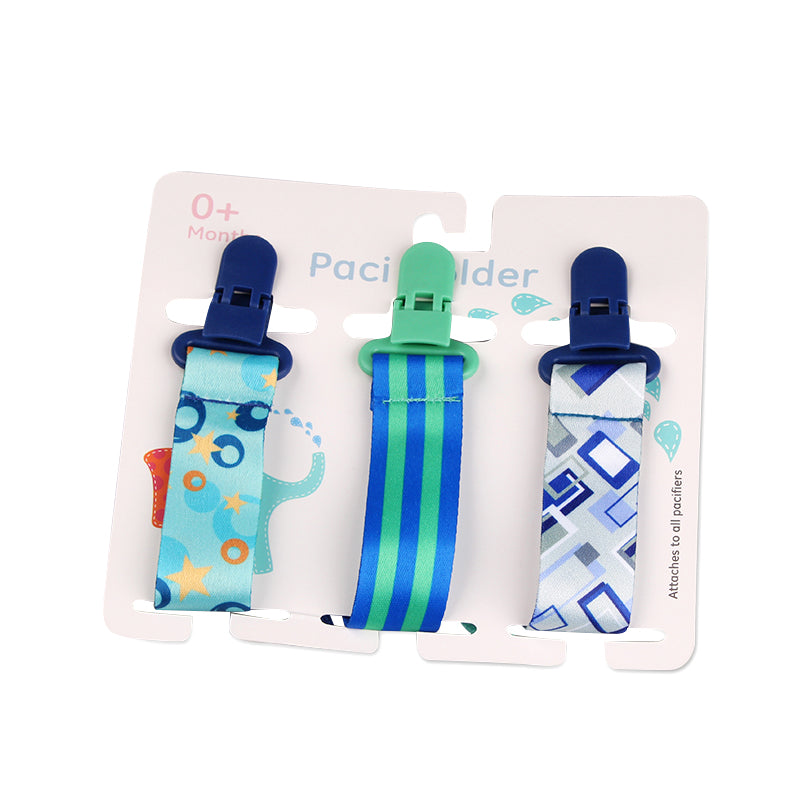 Baby Pacifier Clip Set – 3 Pack, Cartoon Designs