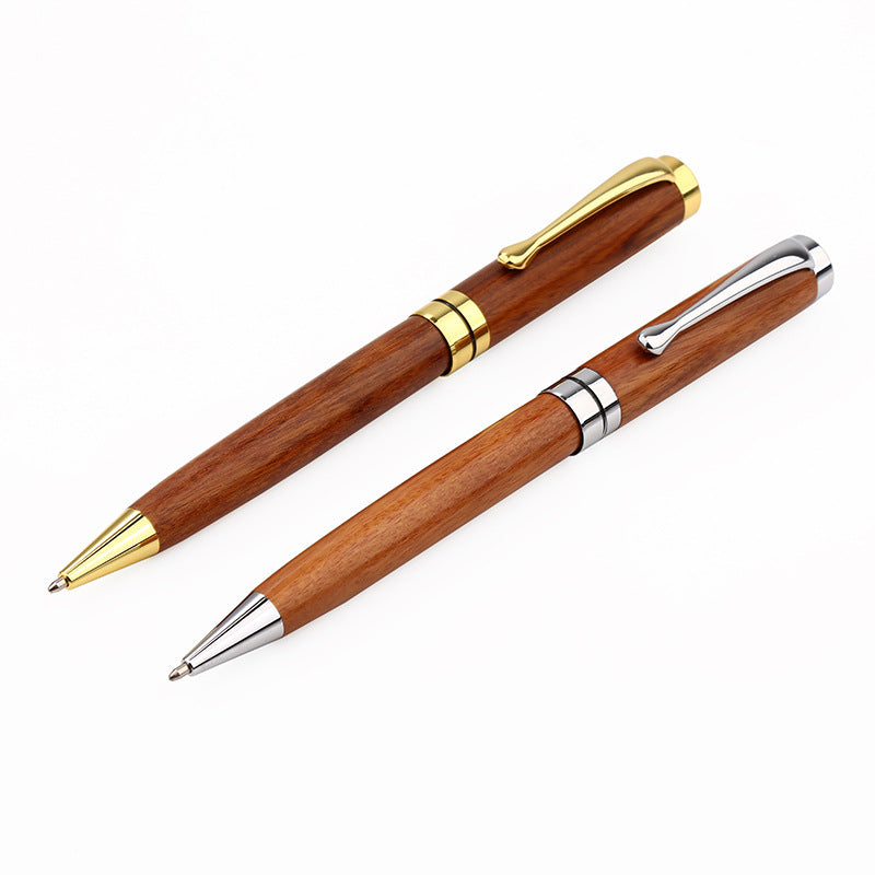 Metal & Rosewood Ballpoint Pen – Silver & Gold
