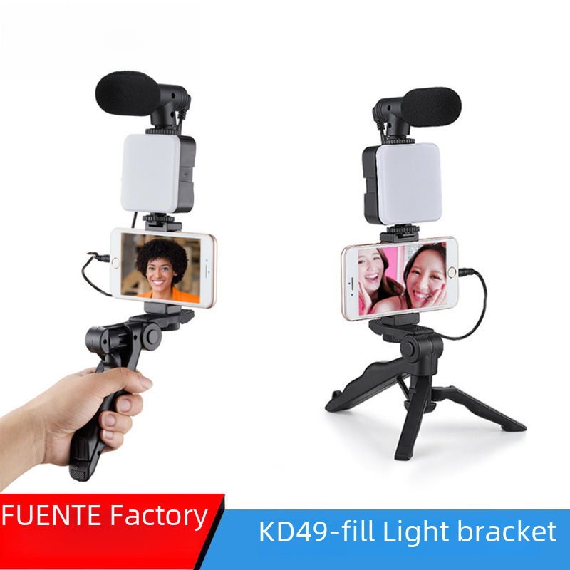 Desktop Ring Fill Light with Microphone – LED Beauty Light for Video Calls & Streaming
