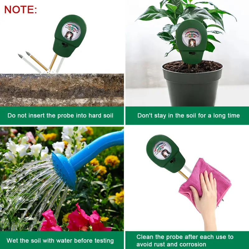 3-in-1 Soil Meter – Moisture, pH & Fertility Tester