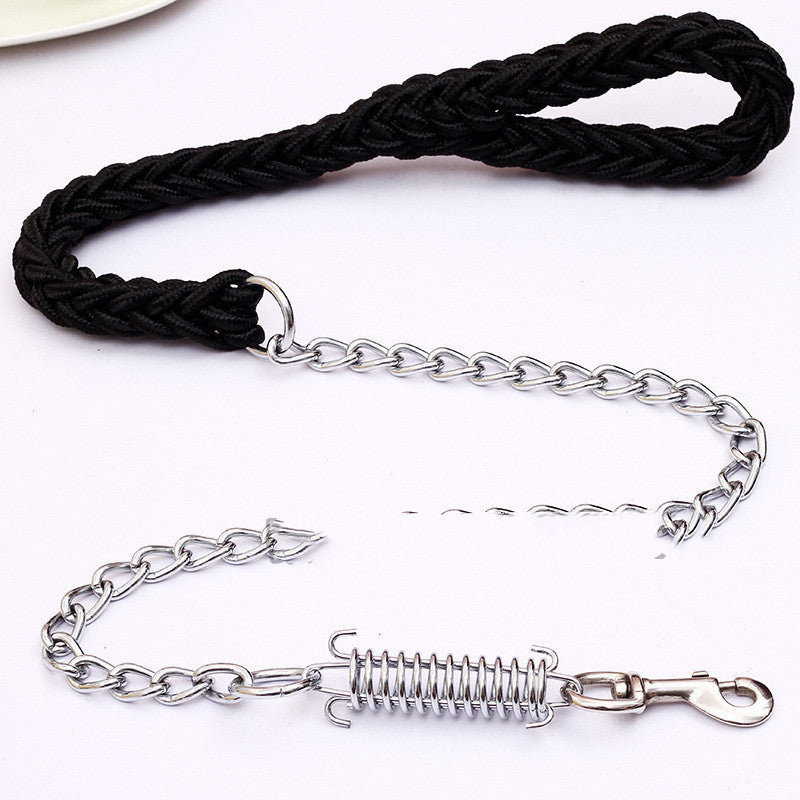 Hand-Woven Nylon Dog Leash – Anti-Bite, 3 Colors & Sizes