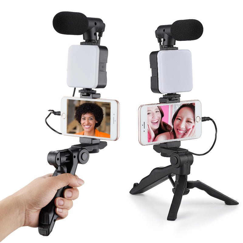 Desktop Ring Fill Light with Microphone – LED Beauty Light for Video Calls & Streaming