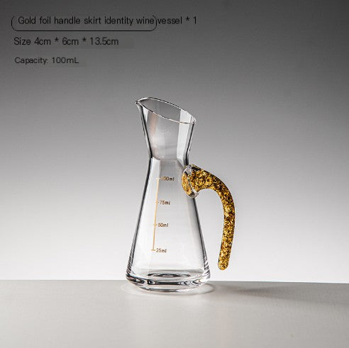 Gold Foil Crystal Wine Decanter | Elegant Glass Wine Dispenser 100ml & 300ml