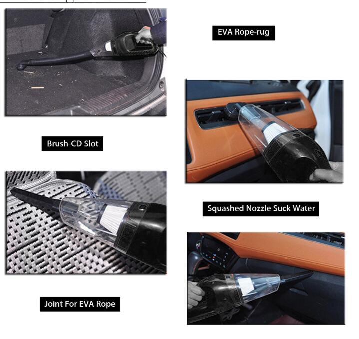 Portable Car Vacuum Cleaner – 100W, ABS, Non-Slip Grip