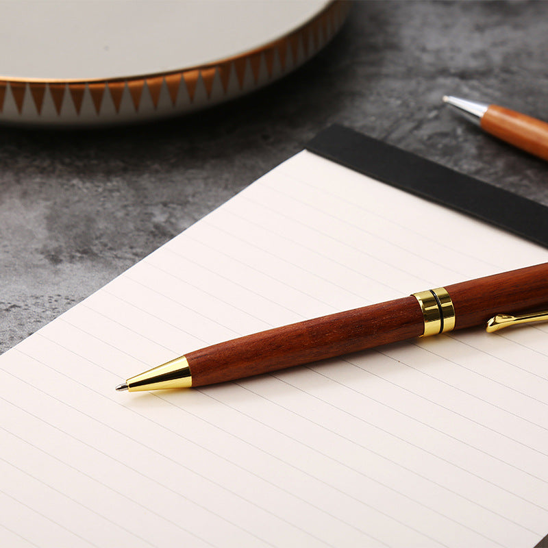 Metal & Rosewood Ballpoint Pen – Silver & Gold