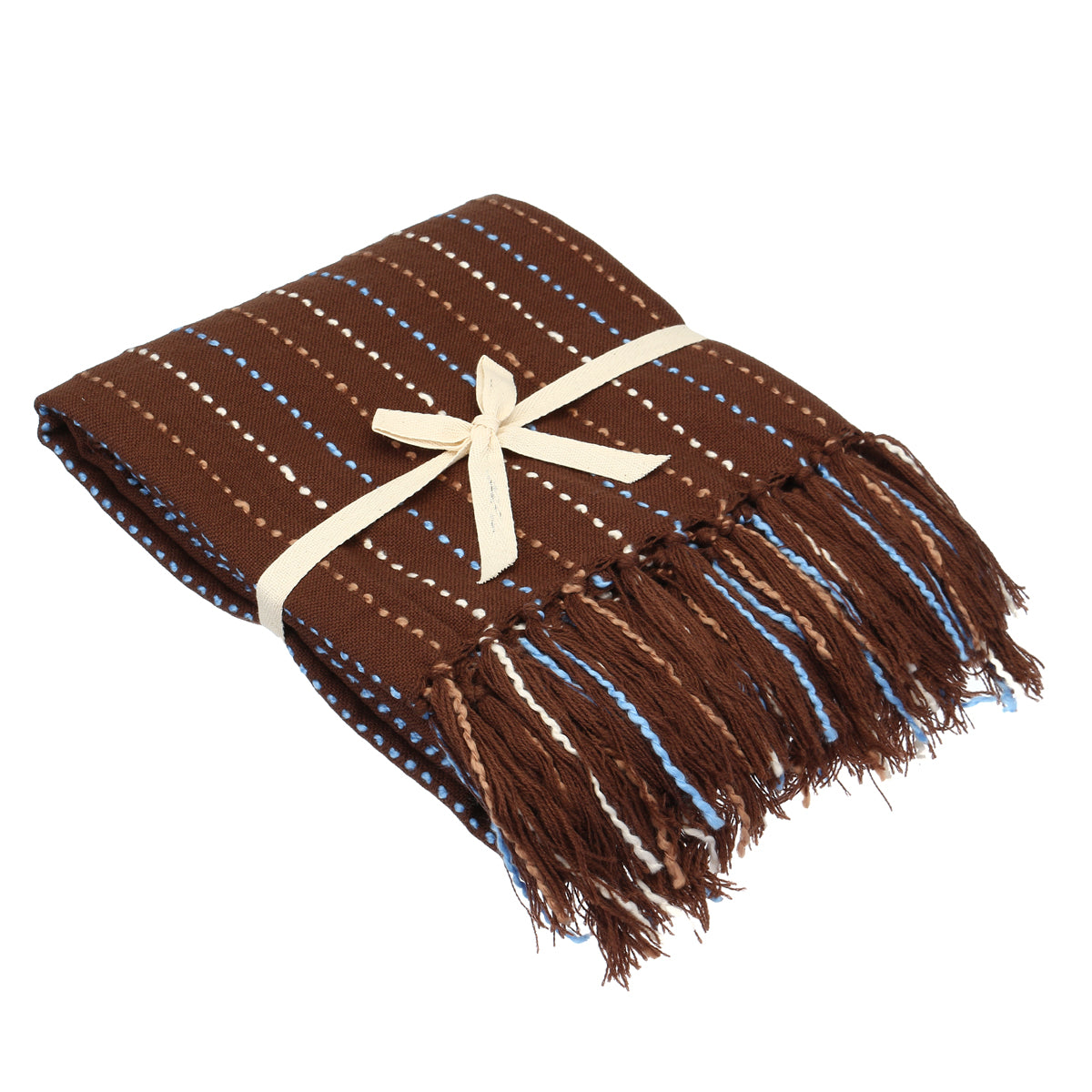 Fringed Knit Throw Blanket – Soft, Lightweight, Wrinkle-Resistant