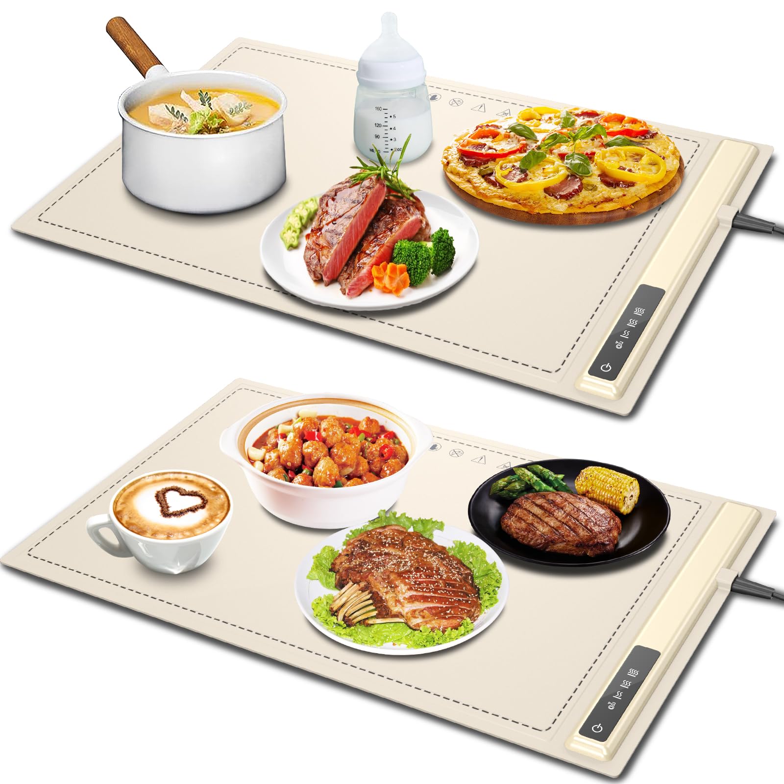 Electric Buffet Warmer - Adjustable 3-Temp Silicone Mat