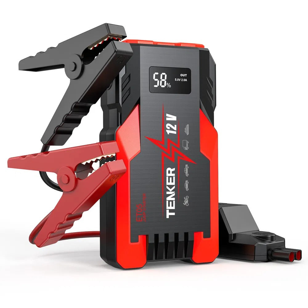 Car Jump Starter 4000A – 12V, LCD Display, Emergency Lights