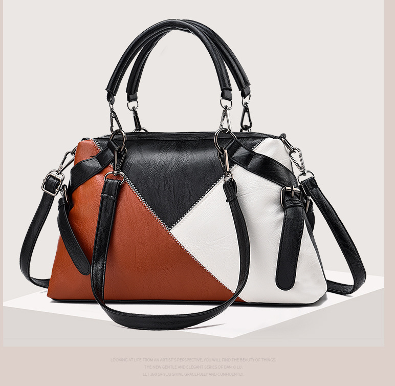 Chic Spliced Crossbody Tote