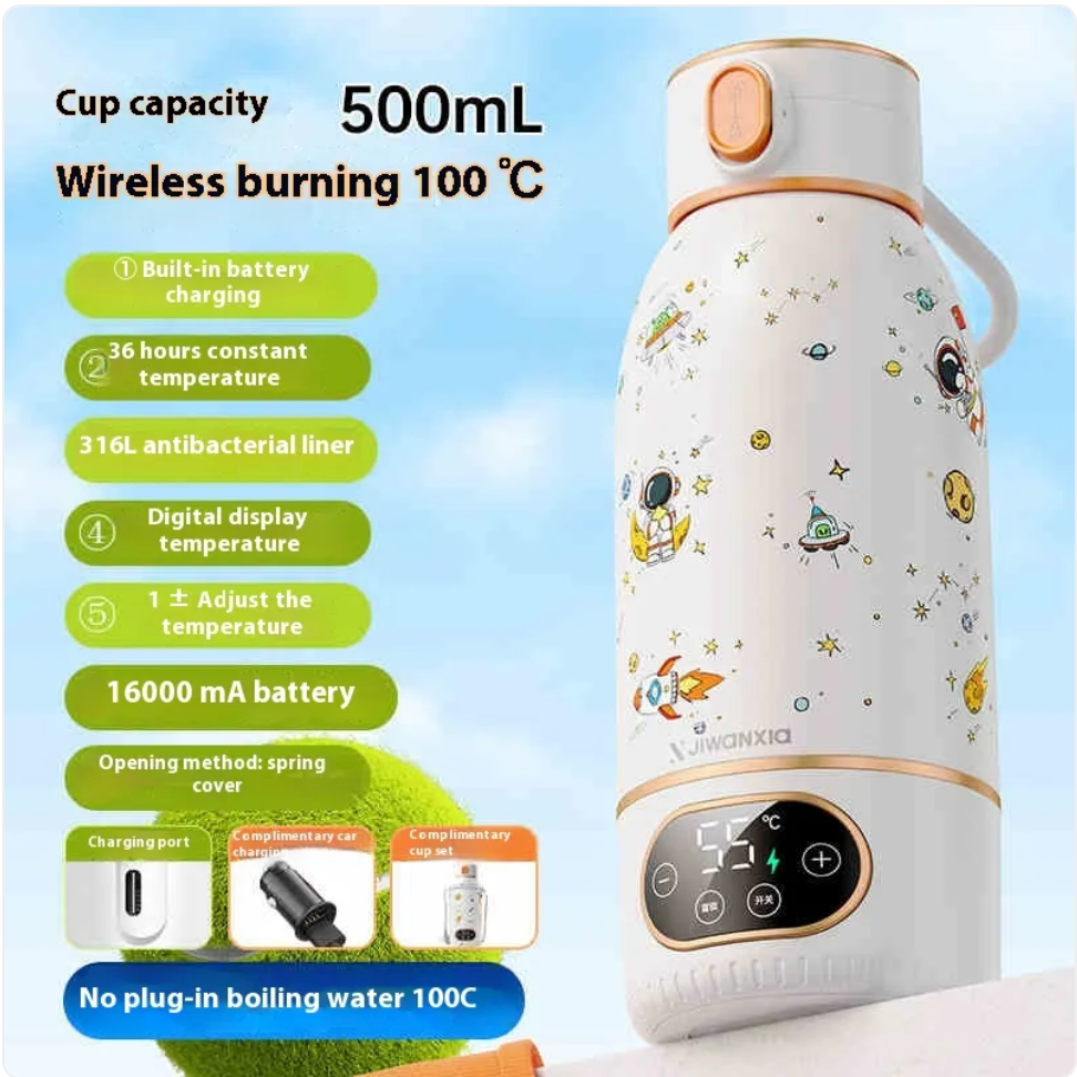 Portable Electric Kettle – Smart Temp Control, USB-C, 316 Stainless Steel