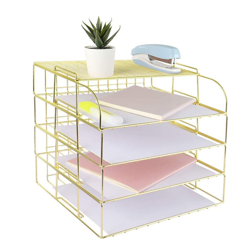 4-Layer Metal Desk File Organizer – 3 Colors