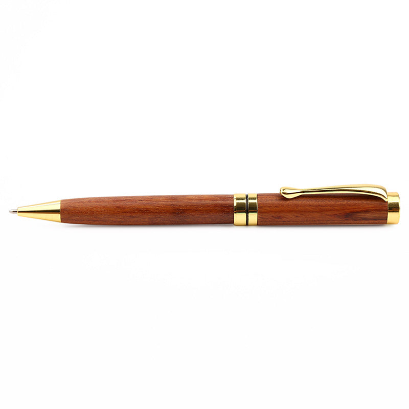 Metal & Rosewood Ballpoint Pen – Silver & Gold