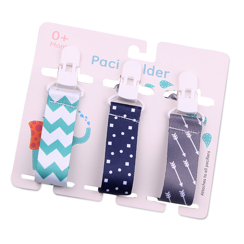 Baby Pacifier Clip Set – 3 Pack, Cartoon Designs