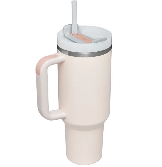 40oz Stainless Steel Tumbler with Straw – Insulated