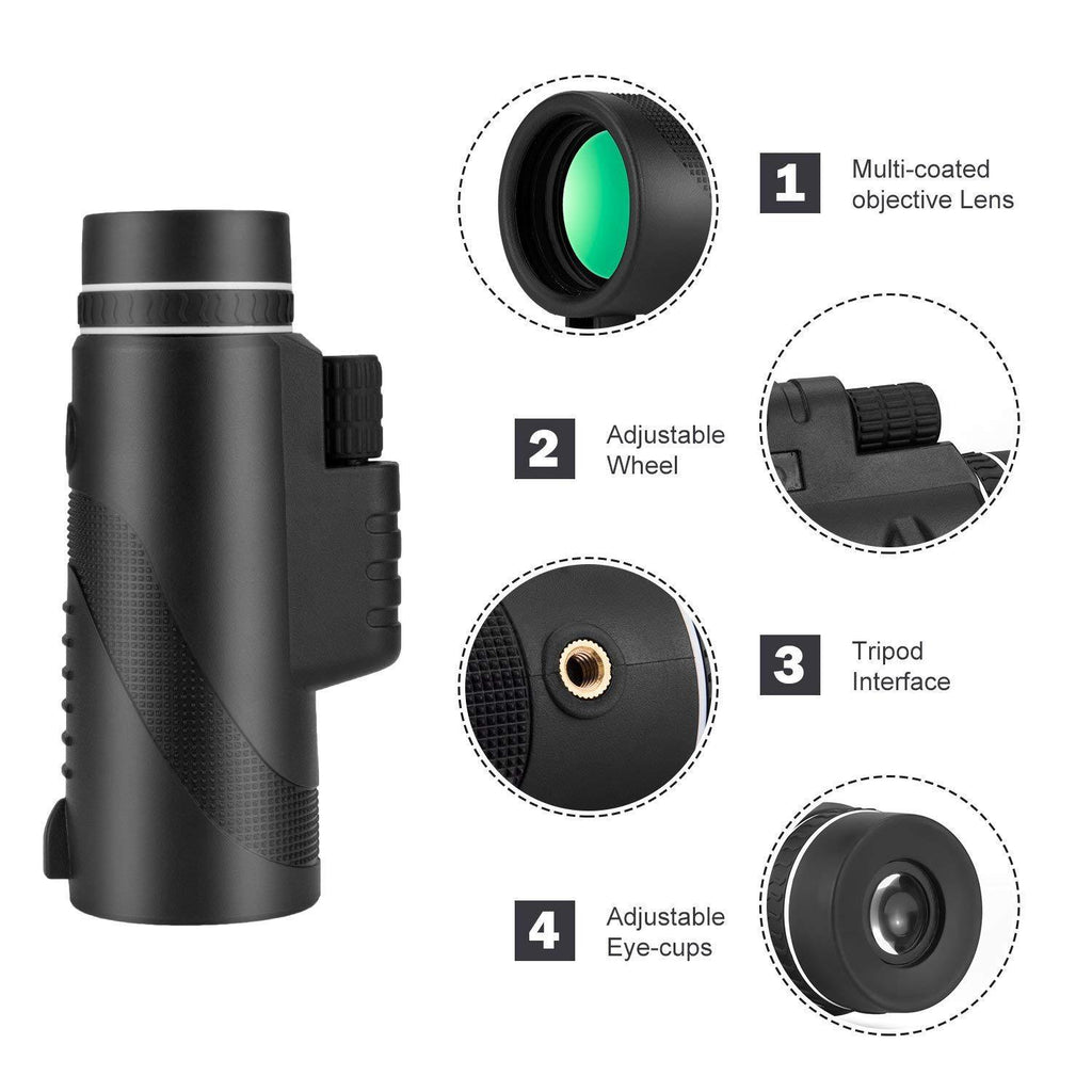 40X HD Telescope with Phone Mount
