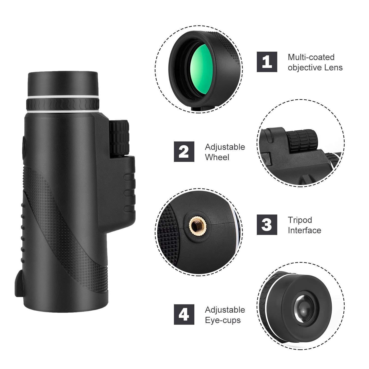 40X HD Telescope with Phone Mount