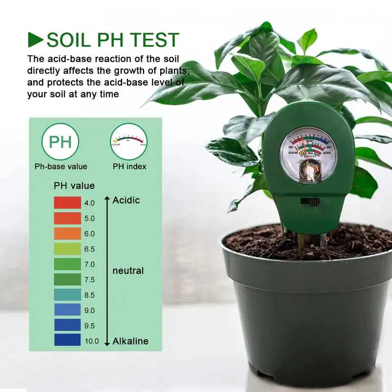 3-in-1 Soil Meter – Moisture, pH & Fertility Tester