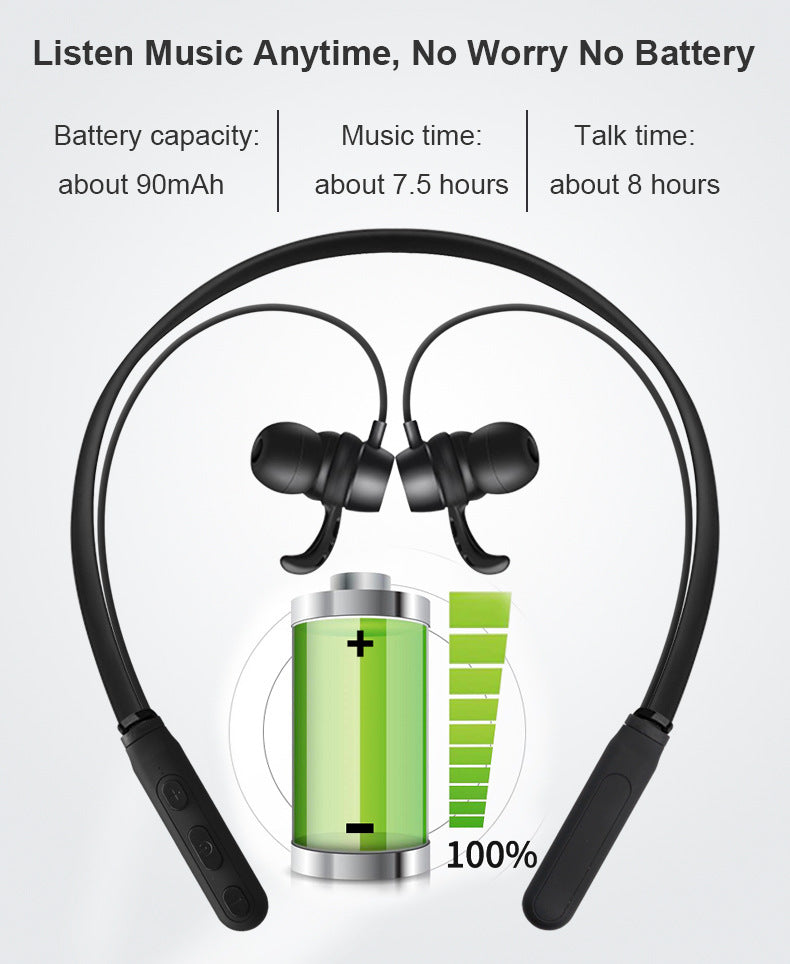 Magnetic Stereo Wireless Bluetooth Neckband Earphones