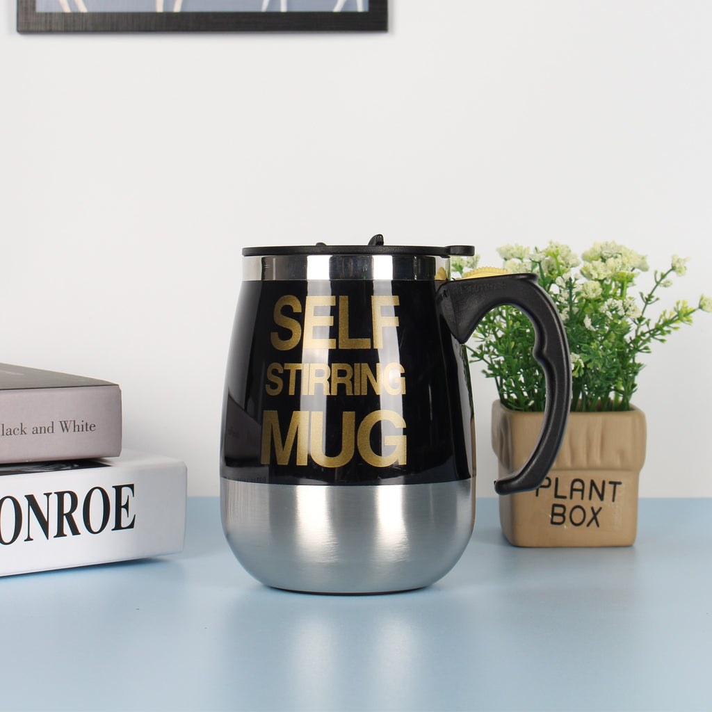 Electric Self-Stirring Coffee Mug – 450ml Automatic Stainless Steel