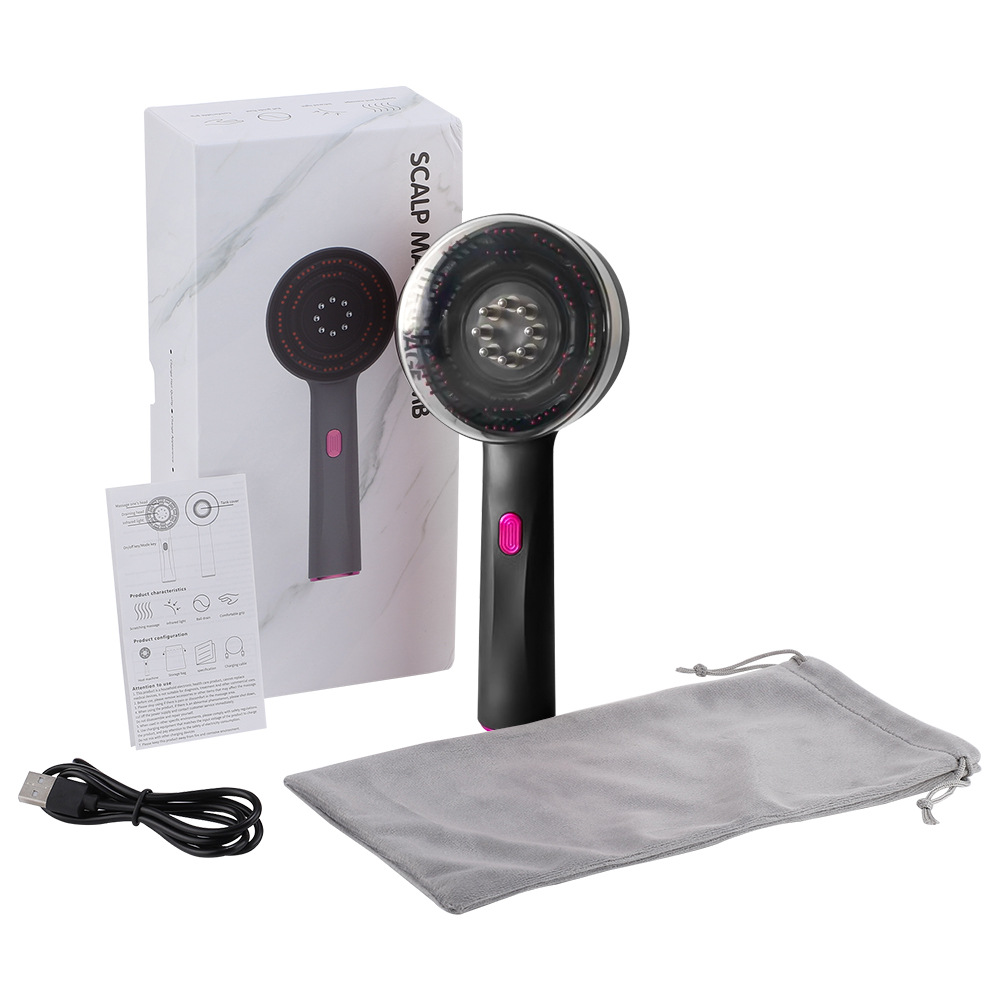 Electric Scalp Care & Hair Growth Massage Comb with Liquid Injection – Red Light Therapy