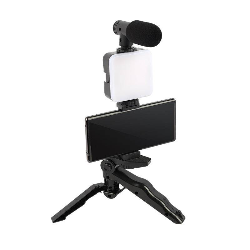 Desktop Ring Fill Light with Microphone – LED Beauty Light for Video Calls & Streaming