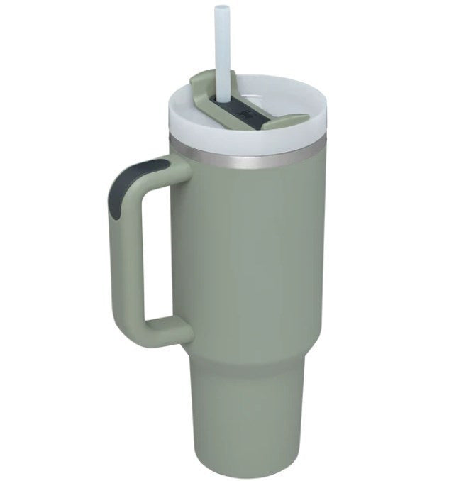 40oz Stainless Steel Tumbler with Straw – Insulated