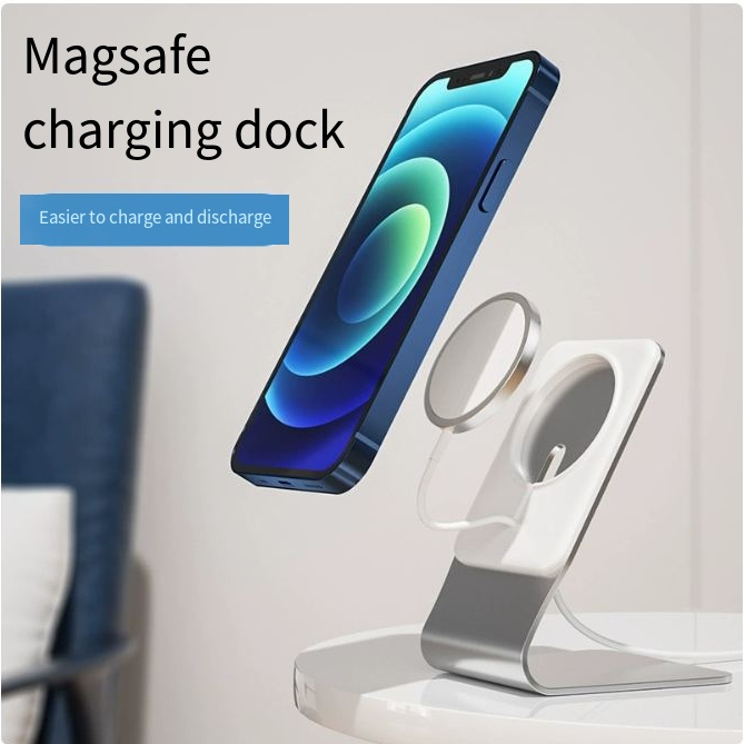Wireless Charging Stand – Aluminum Desktop Phone Charger for iPhone & Android