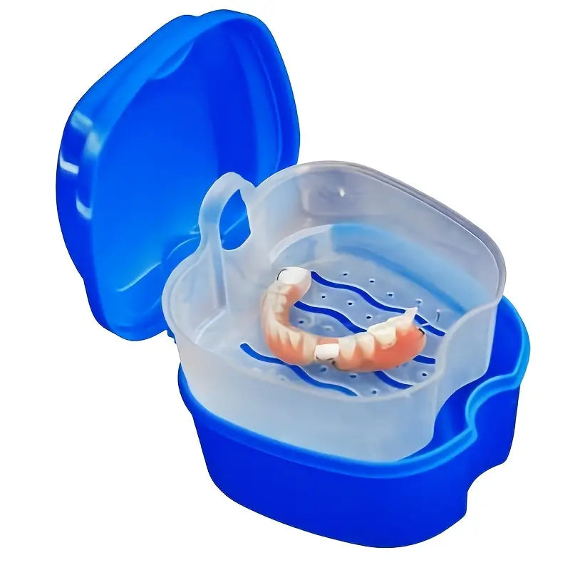 Apple-Shaped Denture & Retainer Case | Cute Dental Storage Box