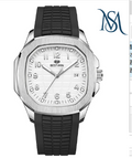 Marccini Acqua Watch with Black Strap and Silver Case