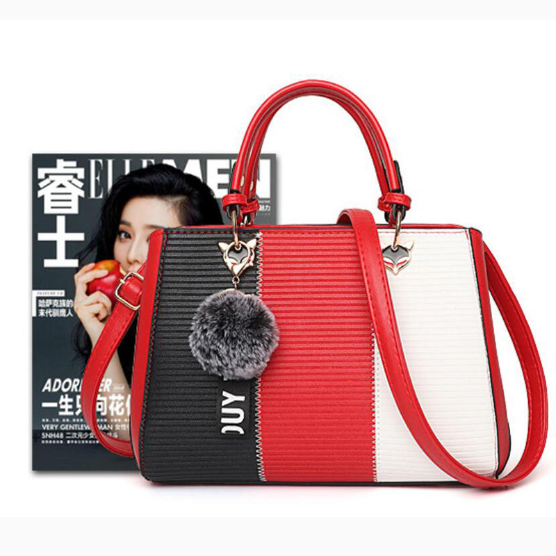 Chic Striped Multi-Way Handbag
