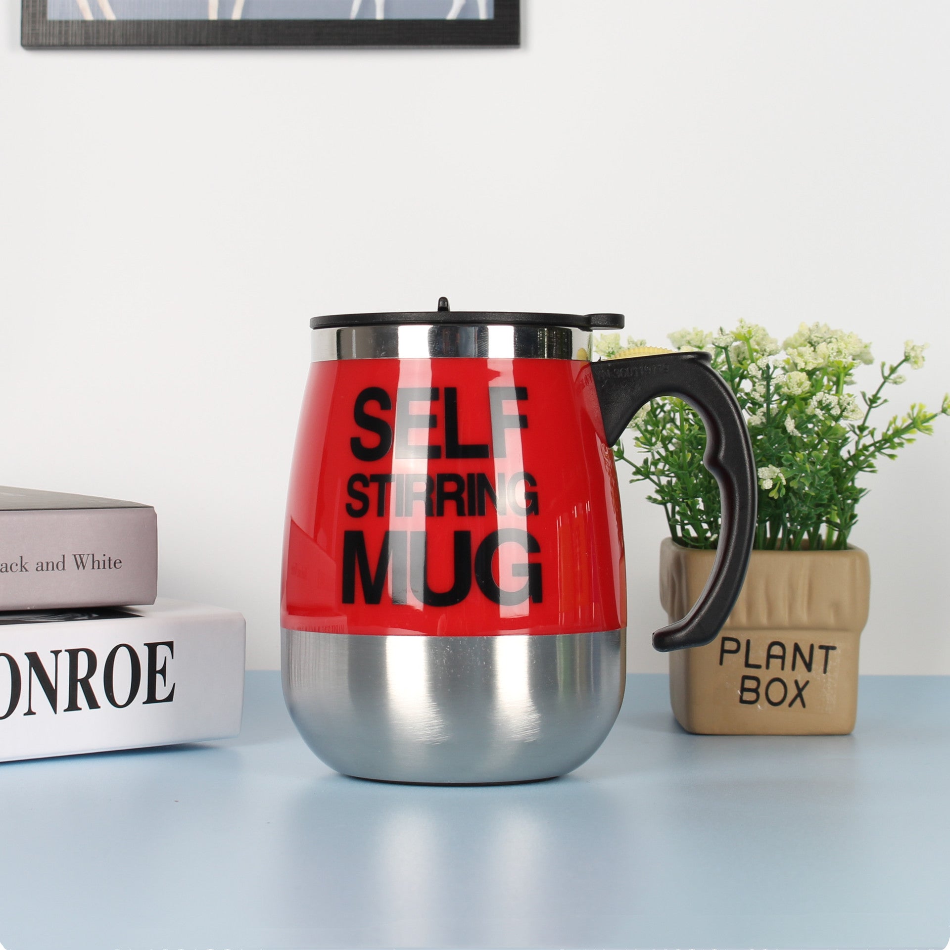 Electric Self-Stirring Coffee Mug – 450ml Automatic Stainless Steel