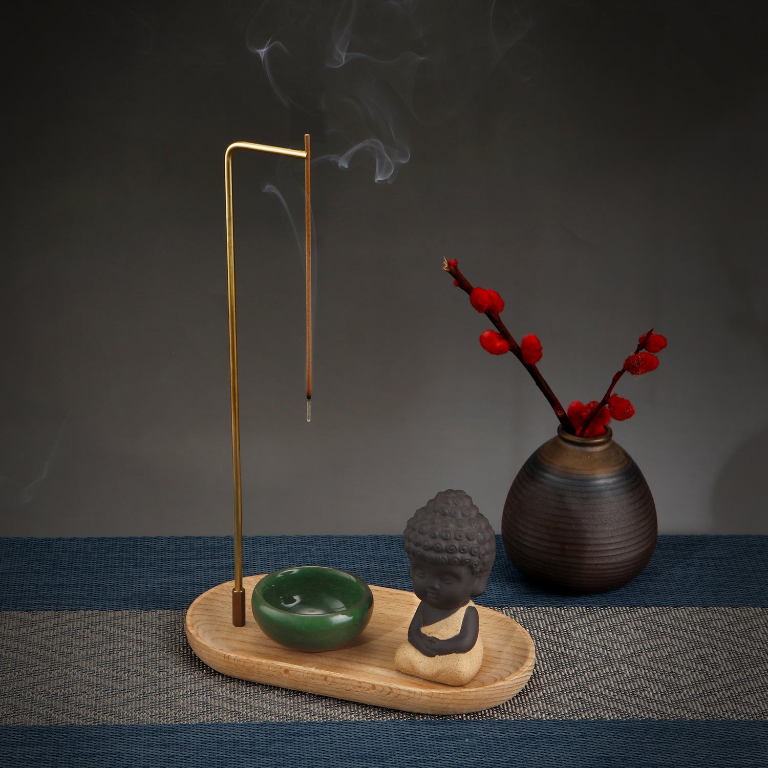 Ceramic Incense Holder Set – 3-Piece, Zen Style