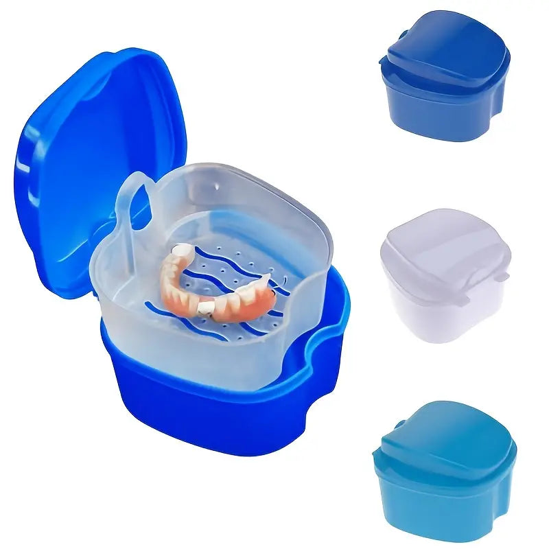 Apple-Shaped Denture & Retainer Case | Cute Dental Storage Box