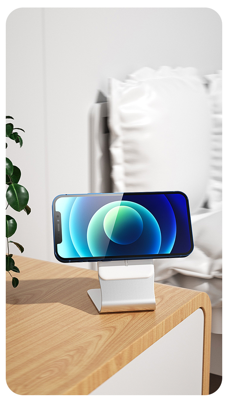 Wireless Charging Stand – Aluminum Desktop Phone Charger for iPhone & Android
